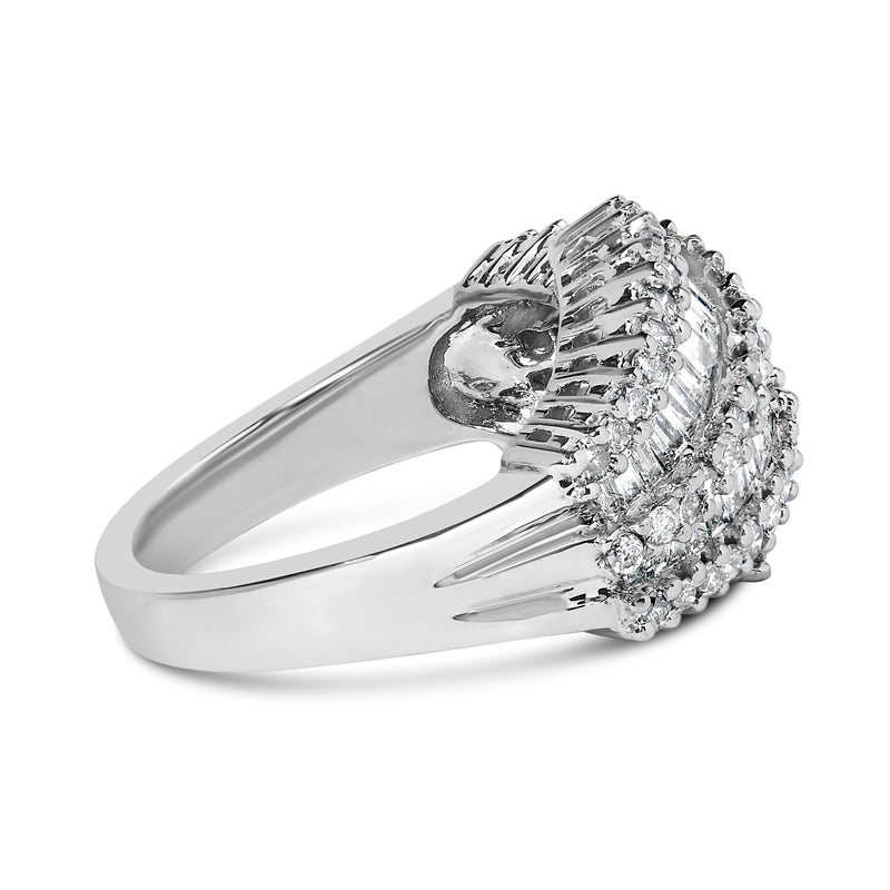 Bids.com 14K White Gold Diamond Cocktail Ring Band (1 3/4 Cttw, H-I Color, SI2-I1 Clarity) - Size 6-1/2 Rings White Smoke 8 / White.Gold,7 / White.Gold,6.5 / White.Gold