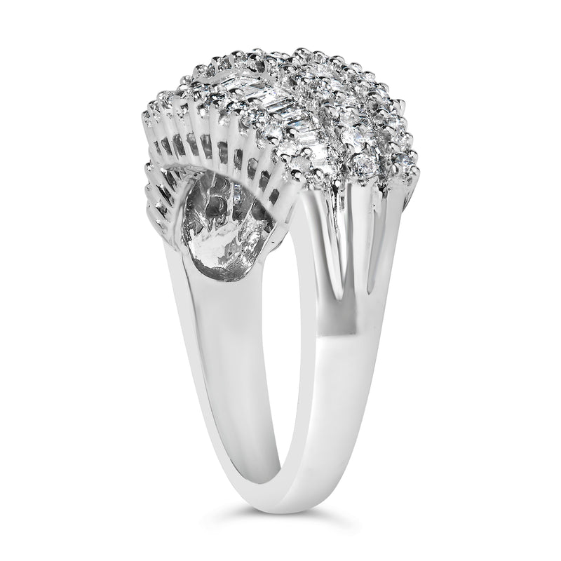 Bids.com 14K White Gold Diamond Cocktail Ring Band (1 3/4 Cttw, H-I Color, SI2-I1 Clarity) - Size 6-1/2 Rings White Smoke 8 / White.Gold,7 / White.Gold,6.5 / White.Gold
