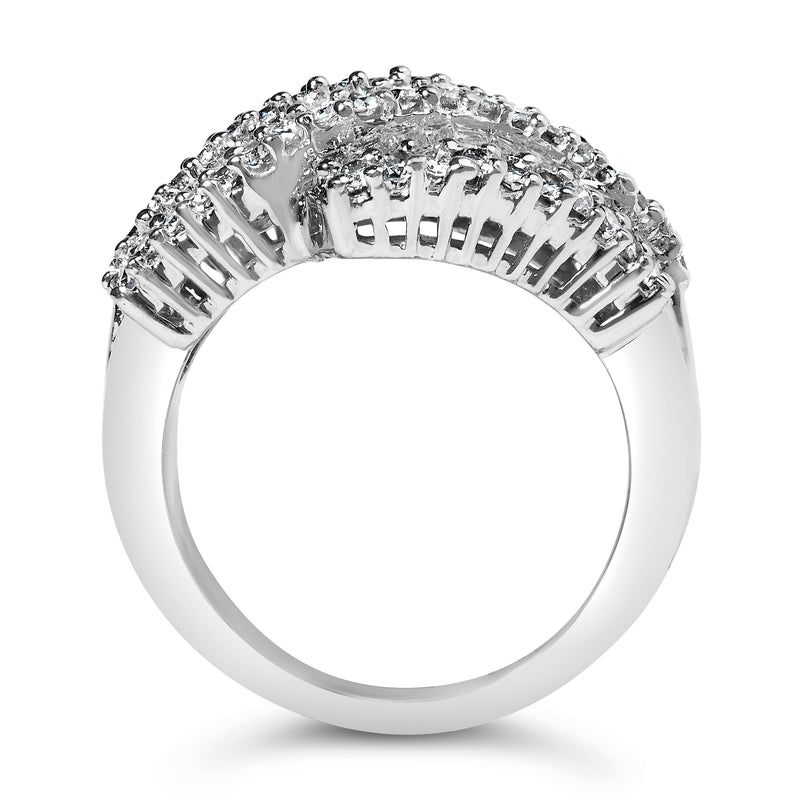 Bids.com 14K White Gold Diamond Cocktail Ring Band (1 3/4 Cttw, H-I Color, SI2-I1 Clarity) - Size 6-1/2 Rings White Smoke 8 / White.Gold,7 / White.Gold,6.5 / White.Gold
