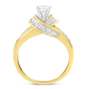 Bids.com 14K Two-Toned Gold Round, Baguette and Princess Cut Diamond Ring (1 1/8 Cttw, H-I Color, SI2-I1 Clarity) - Size 6 Rings White Smoke 7 / YellowWhite.Gold,6.5 / YellowWhite.Gold,6 / YellowWhite.Gold