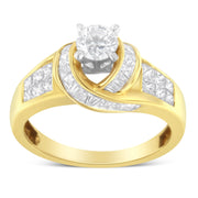 Bids.com 14K Two-Toned Gold Round, Baguette and Princess Cut Diamond Ring (1 1/8 Cttw, H-I Color, SI2-I1 Clarity) - Size 6 Rings White Smoke 7 / YellowWhite.Gold,6.5 / YellowWhite.Gold,6 / YellowWhite.Gold
