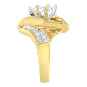 Bids.com 14K Yellow Gold Princess, Baguette, and Pie cut Diamond Marquise Shaped Ring (1 1/4 Cttw, G-H Color, SI1-SI2 Clarity) - Size 5-1/2 Rings White Smoke 7.5 / Yellow.Gold,5.5 / Yellow.Gold