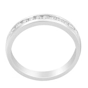 Bids.com 18K White Gold 1/4 Cttw Channel Set Brilliant Round-Cut Diamond Classic 11 Stone Wedding Band Ring (E-F Color, I1-I2 Clarity) - Size 5 Rings White Smoke 10 / 18k White Gold,8 / 18k White Gold,6 / White.Gold,5 / White.Gold,7 / White.Gold,9 / White.Gold