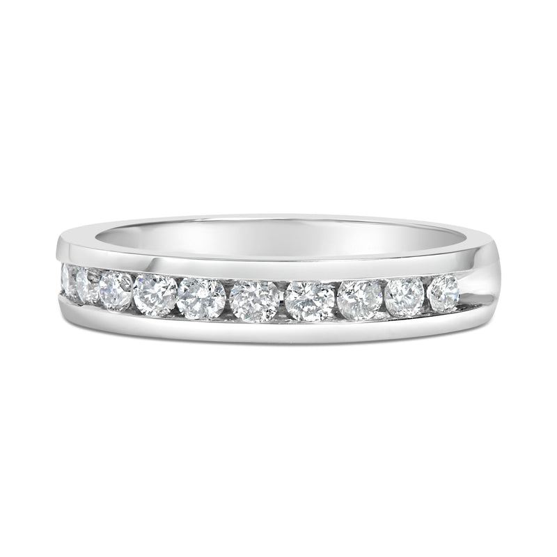 Bids.com IGI Certified 1/2 Cttw Round Brilliant Cut Diamond 18K White Gold Channel Set Eternity Style Wedding Band Ring (H-I Color, I1-I2 Clarity) - Size 7 Rings Light Gray 7 / White.Gold,9 / White.Gold,8.5 / White.Gold,8 / White.Gold,7.5 / White.Gold,6.5 / White.Gold,6 / White.Gold,5.5 / White.Gold,5 / White.Gold
