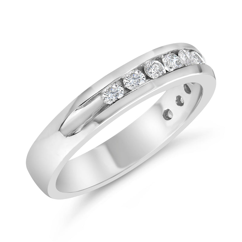 Bids.com IGI Certified 1/2 Cttw Round Brilliant Cut Diamond 18K White Gold Channel Set Eternity Style Wedding Band Ring (H-I Color, I1-I2 Clarity) - Size 7 Rings White Smoke 7 / White.Gold,9 / White.Gold,8.5 / White.Gold,8 / White.Gold,7.5 / White.Gold,6.5 / White.Gold,6 / White.Gold,5.5 / White.Gold,5 / White.Gold