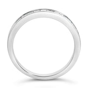 Bids.com .925 Sterling Silver 1/2 Cttw Princess-Cut Diamond Channel-Set Half-Eternity Wedding or Anniversary Band Ring (H-I Color, I2 Clarity) - Size 6 Rings White Smoke 7 / White.Sterling Silver,8 / White.Sterling Silver,6 / White.Sterling Silver