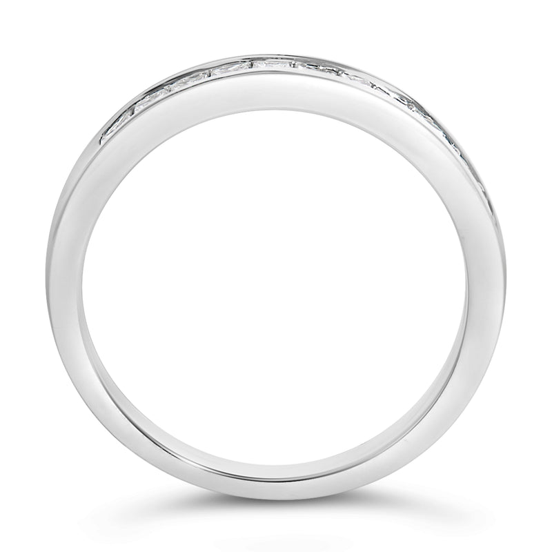 Bids.com .925 Sterling Silver 1/2 Cttw Princess-Cut Diamond Channel-Set Half-Eternity Wedding or Anniversary Band Ring (H-I Color, I2 Clarity) - Size 6 Rings White Smoke 7 / White.Sterling Silver,8 / White.Sterling Silver,6 / White.Sterling Silver