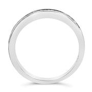 Bids.com IGI Certified 1/2 Cttw Princess Cut Diamond 18K White Gold Channel Set Half Eternity Style Wedding Band Ring (H-I Color, SI2-I1 Clarity) - Size 4-1/2 Rings White Smoke 7.25 / White.Gold,6.5 / 18k White Gold,5 / White.Gold,4.5 / White.Gold,6 / White.Gold,7 / White.Gold
