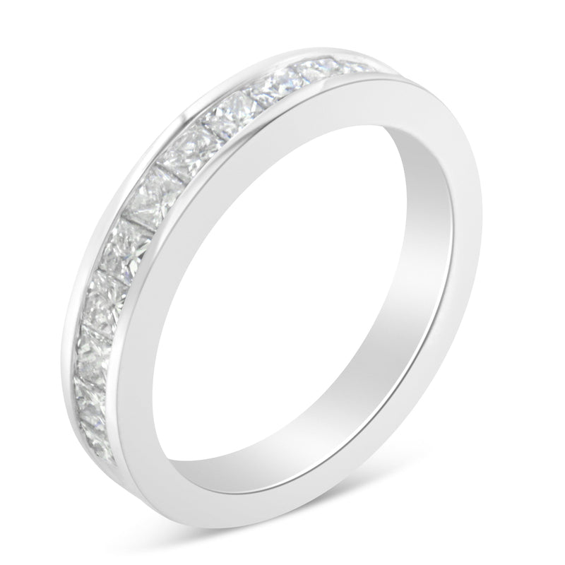 Bids.com Women's 18K White Gold Princess Cut Diamond Band Ring (1 Cttw, G-H Color, SI1-SI2 Clarity) - Size 6 Rings White Smoke 7.5 / White.Gold,7 / White.Gold,6.75 / White.Gold,6 / White.Gold