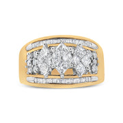 Bids.com 10K Yellow and White Gold 1 1/2 Cttw Pear Shaped 3 Stone Style Diamond Ring Band (H-I Color, SI1-SI2 Clarity) - Ring Size 7 Rings White Smoke 7 / YellowWhite.Gold