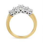 Bids.com 18K Yellow Gold 1.0 Cttw 4 Prong Set Round Cut Diamond Step up 5 Stone Ring Band (F-G Color, SI1-SI2 Clarity) - Size 6 Rings White Smoke 8.5 / Yellow.Gold,8 / Yellow.Gold,7 / Yellow.Gold,6 / Yellow.Gold