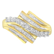 Bids.com 10K Yellow Gold Round and Baguette Diamond-Cut Ring (1/2 Cttw, I-J Color, I1-I2 Clarity) - Size 7 Rings White Smoke 7 / Yellow.Gold,9.5 / Yellow.Gold,9 / Yellow.Gold,8.75 / Yellow.Gold,7.5 / Yellow.Gold,7.25 / Yellow.Gold