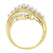 Bids.com 10K Yellow Gold Round and Baguette Diamond-Cut Ring (1/2 Cttw, I-J Color, I1-I2 Clarity) - Size 7 Rings White Smoke 7 / Yellow.Gold,9.5 / Yellow.Gold,9 / Yellow.Gold,8.75 / Yellow.Gold,7.5 / Yellow.Gold,7.25 / Yellow.Gold