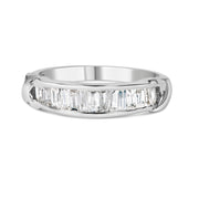 Bids.com .925 Sterling Silver 1/2 Cttw Baguette Cut Diamond Channel Set X-Station Wedding Ring (H-I Color, I1-I2 Clarity) - Size 6-1/2 Rings Light Gray 6.5 / White.Sterling Silver,6.75 / White.Sterling Silver,7 / White.Sterling Silver,7.5 / White.Sterling Silver,7.25 / White.Sterling Silver