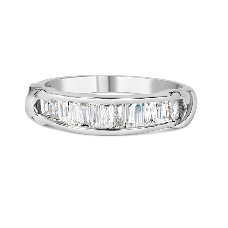 Bids.com .925 Sterling Silver 1/2 Cttw Baguette Cut Diamond Channel Set X-Station Wedding Ring (H-I Color, I1-I2 Clarity) - Size 6-1/2 Rings Light Gray 6.5 / White.Sterling Silver,6.75 / White.Sterling Silver,7 / White.Sterling Silver,7.5 / White.Sterling Silver,7.25 / White.Sterling Silver