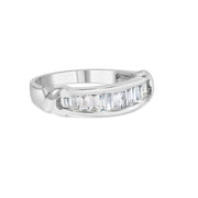 Bids.com .925 Sterling Silver 1/2 Cttw Baguette Cut Diamond Channel Set X-Station Wedding Ring (H-I Color, I1-I2 Clarity) - Size 6-1/2 Rings Lavender 6.5 / White.Sterling Silver,6.75 / White.Sterling Silver,7 / White.Sterling Silver,7.5 / White.Sterling Silver,7.25 / White.Sterling Silver