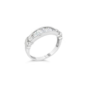 Bids.com .925 Sterling Silver 1/2 Cttw Baguette Cut Diamond Channel Set X-Station Wedding Ring (H-I Color, I1-I2 Clarity) - Size 6-1/2 Rings White Smoke 6.5 / White.Sterling Silver,6.75 / White.Sterling Silver,7 / White.Sterling Silver,7.5 / White.Sterling Silver,7.25 / White.Sterling Silver