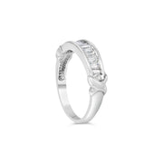 Bids.com .925 Sterling Silver 1/2 Cttw Baguette Cut Diamond Channel Set X-Station Wedding Ring (H-I Color, I1-I2 Clarity) - Size 6-1/2 Rings White Smoke 6.5 / White.Sterling Silver,6.75 / White.Sterling Silver,7 / White.Sterling Silver,7.5 / White.Sterling Silver,7.25 / White.Sterling Silver