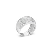 Bids.com .925 Sterling Silver 1.0 Cttw Baguette-Cut Diamond 6-Row Channel Set Domed Tapered Cocktail Fashion Ring (H-I Color, I2-I3 Clarity) - Size 6-1/2 Rings White Smoke 6.75 / White.Sterling Silver,7.25 / White.Sterling Silver,7 / White.Sterling Silver,7.75 / White.Sterling Silver,7.5 / White.Sterling Silver,6.5 / White.Sterling Silver