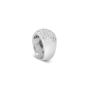 Bids.com .925 Sterling Silver 1.0 Cttw Baguette-Cut Diamond 6-Row Channel Set Domed Tapered Cocktail Fashion Ring (H-I Color, I2-I3 Clarity) - Size 6-1/2 Rings Light Gray 6.75 / White.Sterling Silver,7.25 / White.Sterling Silver,7 / White.Sterling Silver,7.75 / White.Sterling Silver,7.5 / White.Sterling Silver,6.5 / White.Sterling Silver