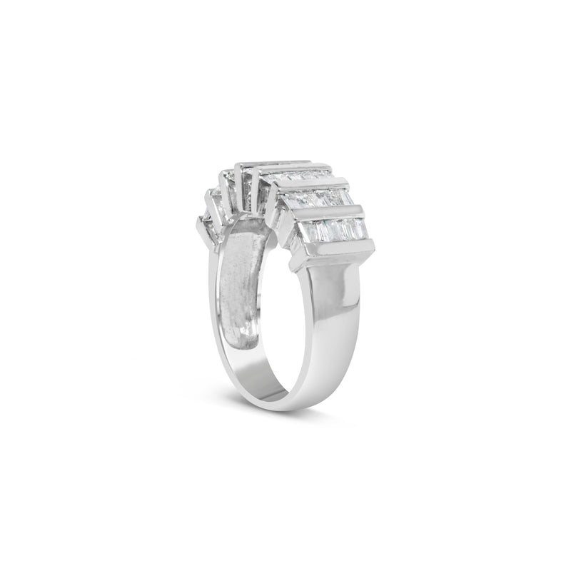Bids.com .925 Sterling Silver 1.0 Cttw Baguette Cut Diamond Vertical Channel Fluted Multi-Row Unisex Fashion Wedding Ring (H-I Color, I1-I2 Clarity) - Size 6-3/4 Rings White Smoke 7.75 / White.Sterling Silver,6.75 / White.Sterling Silver,7.25 / White.Sterling Silver,7 / White.Sterling Silver,7.5 / White.Sterling Silver
