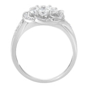 Bids.com 14K White Gold Floral Cluster Diamond Ring (1.0 Cttw, H-I Color, SI2-I1 Clarity) - Size 6 Rings White Smoke 7 / White.Gold,8 / White.Gold,7.5 / White.Gold,6.5 / White.Gold,6 / White.Gold