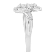 Bids.com 14K White Gold Floral Cluster Diamond Ring (1.0 Cttw, H-I Color, SI2-I1 Clarity) - Size 6 Rings White Smoke 7 / White.Gold,8 / White.Gold,7.5 / White.Gold,6.5 / White.Gold,6 / White.Gold