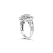 Bids.com 14K White Gold 1.0 Cttw Round & Baguette Cut Diamond Floral Cluster Quatrefoil Channel Set Band Cocktail Statement Ring (H-I Color, SI2-I1 Clarity) - Size 6-3/4 Rings White Smoke 7 / White.Gold,7.25 / White.Gold,6.75 / White.Gold