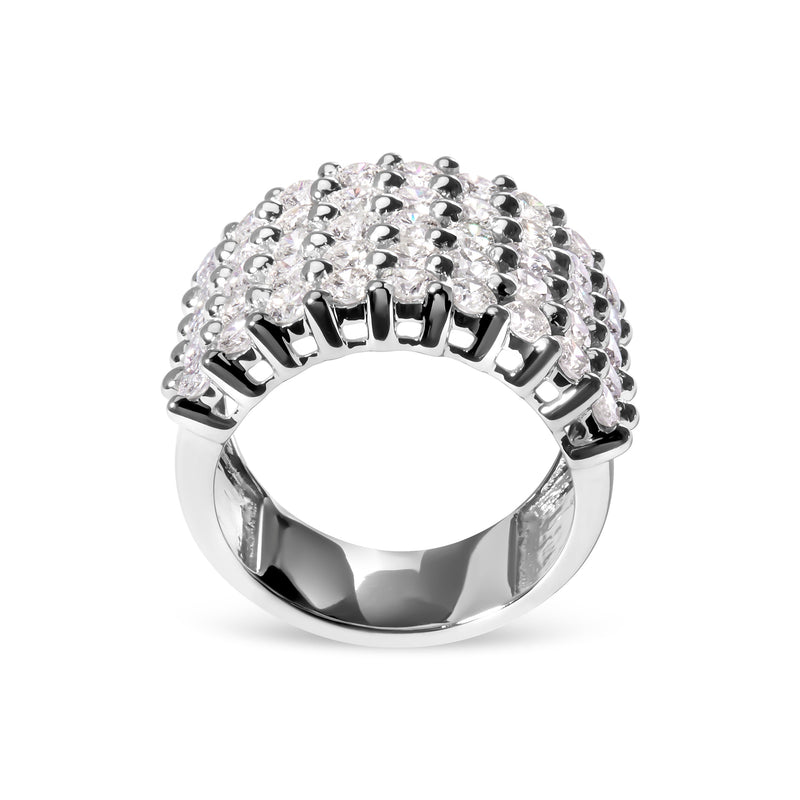 Bids.com 14k White Gold 4.0 Cttw Diamond 5 Row Ring Band (I-J Color, I1-I2 Clarity) - Ring Size 7 Rings White Smoke 7 / White.Gold,6 / White.Gold,8 / White.Gold,9 / White.Gold