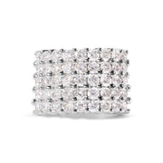 Bids.com 14k White Gold 4.0 Cttw Diamond 5 Row Ring Band (I-J Color, I1-I2 Clarity) - Ring Size 7 Rings Light Gray 7 / White.Gold,6 / White.Gold,8 / White.Gold,9 / White.Gold