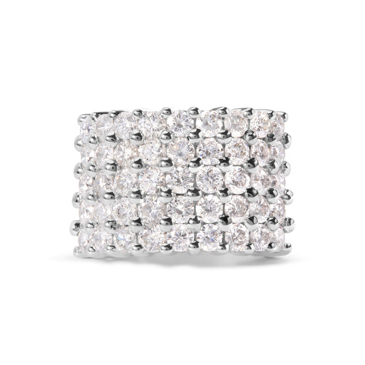 Bids.com 14k White Gold 4.0 Cttw Diamond 5 Row Ring Band (I-J Color, I1-I2 Clarity) - Ring Size 7 Rings Light Gray 7 / White.Gold,6 / White.Gold,8 / White.Gold,9 / White.Gold
