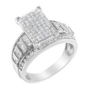 Bids.com 14K White Gold 2.0 Cttw Mixed-Cut Diamond Rectangle Invisible-Set Composite Cluster Ring with Bar- and Channel-Set Band (H-I Color, SI2-I1 Clarity) - Size 5 Rings White Smoke 9.5 / White.Gold,7.5 / 14k White Gold,5 / White.Gold,7 / White.Gold