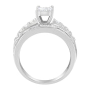 Bids.com 14K White Gold 1.0 Cttw Mixed-Cut Diamond Rectangle Invisible-Set Composite Cluster Ring with Bar- and Channel-Set Band (H-I Color, SI2-I1 Clarity) - Size 7 Rings White Smoke 7.25 / 14k White Gold,7 / White.Gold