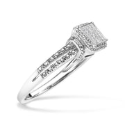 Bids.com .925 Sterling Silver 1/4 Cttw Princess-cut Diamond Composite Ring with Beaded Halo (H-I Color, SI1-SI2 Clarity) - Size 7 Rings White Smoke 7 / White.Sterling Silver,5 / White.Sterling Silver,8 / White.Sterling Silver,6 / White.Sterling Silver,9 / White.Sterling Silver,10 / White.Sterling Silver,11 / White.Sterling Silver,12 / White.Sterling Silver