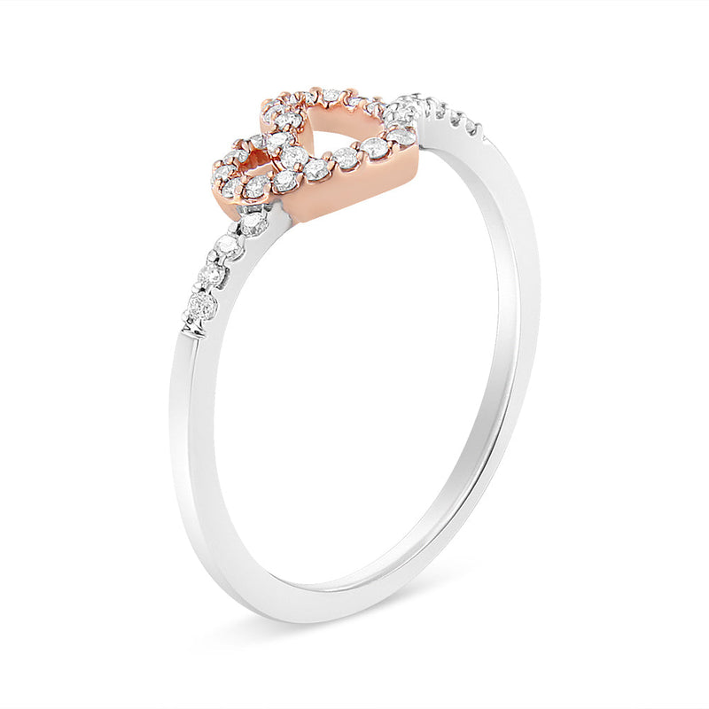 Bids.com 14K Rose Gold Plated and White .925 Sterling Silver 1/5 Cttw Round-Cut Diamond Open Heart Promise Ring (I-J Color, I2-I3 Clarity) - Ring Size 7 Rings White Smoke 9 / Rose.Sterling Silver,8 / Rose.Sterling Silver,6 / Rose.Sterling Silver,5 / Rose.Sterling Silver,10 / Rose.Sterling Silver