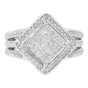 Bids.com .925 Sterling Silver 2/5 Cttw Princess Cut Diamond Square On Point Cluster Composite Cocktail Ring (H-I Color, SI1-SI2 Clarity) - Size 6 Rings White Smoke 8 / White.Sterling Silver,7.5 / White.Sterling Silver,6 / White.Sterling Silver,7.25 / White.Sterling Silver,7 / White.Sterling Silver,6.5 / White.Sterling Silver