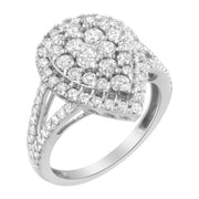 Bids.com .925 Sterling Silver Diamond Cluster Ring (1 1/2 Cttw, H-I Color, I1-I2 Clarity) - Size 6 Rings White Smoke 8 / White.Sterling Silver,7.5 / White.Sterling Silver,7 / White.Sterling Silver,6.5 / White.Sterling Silver,6 / White.Sterling Silver