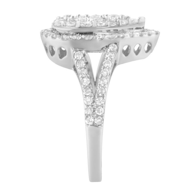 Bids.com .925 Sterling Silver Diamond Cluster Ring (1 1/2 Cttw, H-I Color, I1-I2 Clarity) - Size 6 Rings White Smoke 8 / White.Sterling Silver,7.5 / White.Sterling Silver,7 / White.Sterling Silver,6.5 / White.Sterling Silver,6 / White.Sterling Silver