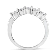 Bids.com 14K White Gold 1/2 Cttw Round-Cut 5-Stone Diamond Ring (H-I Color, SI1-SI2 Clarity) Size 7 Rings White Smoke 7 / White.Gold