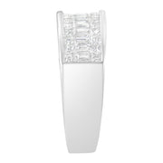 Bids.com 14K White Gold Princess and Baguette-cut Diamond Ring (1.0 Cttw, H-I Color, VS2-SI1 Clarity) - Size 6 Rings Light Gray 7 / White.Gold,6 / White.Gold