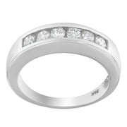 Bids.com 14K White Gold 3/4ct. TDW Diamond Channel Band Ring (H-I, I1-I2) Rings White Smoke 7 / White.Gold