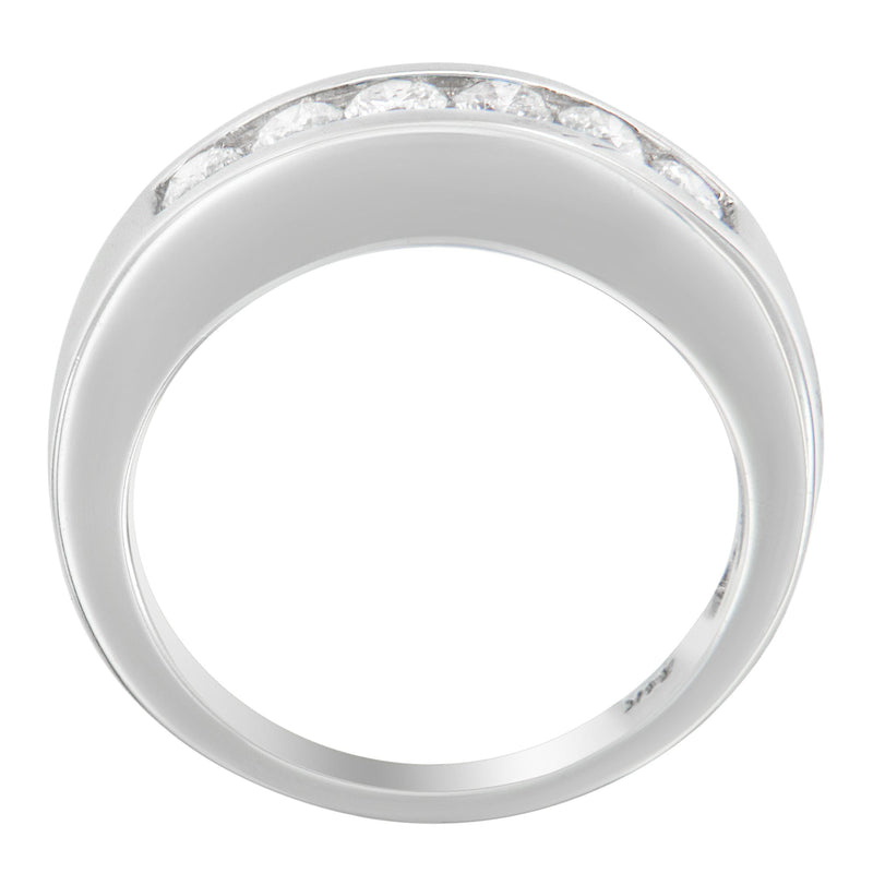 Bids.com 14K White Gold 3/4ct. TDW Diamond Channel Band Ring (H-I, I1-I2) Rings White Smoke 7 / White.Gold