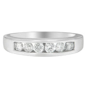 Bids.com 14K White Gold 3/4ct. TDW Diamond Channel Band Ring (H-I, I1-I2) Rings Light Gray 7 / White.Gold