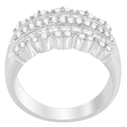 Bids.com 14K White Gold 1 1/7ct. TDW Round and Princess-Cut Diamond Ring(H-I, SI2-I1) Rings White Smoke 6.75 / White.Gold