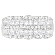 Bids.com 14K White Gold 1 1/7ct. TDW Round and Princess-Cut Diamond Ring(H-I, SI2-I1) Rings Light Gray 6.75 / White.Gold