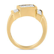 Bids.com 14K Yellow Gold 1 5/8 Cttw Invisible-Set Princess and Baguette Diamond Cocktail Band Ring Rings White Smoke 7 / Yellow.Gold