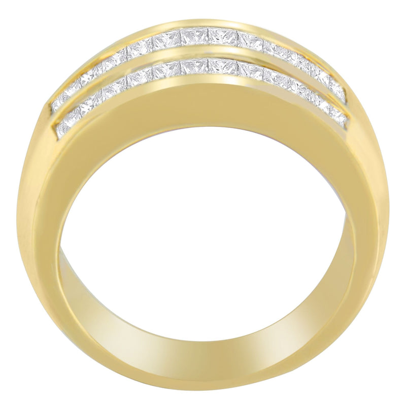 Bids.com 14K Yellow Gold 1ct. TDW Princess and Baguette-Cut Diamond Ring(H-I, SI1-SI2) Rings White Smoke 7.5 / Yellow.Gold