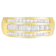 Bids.com 14K Yellow Gold 1ct. TDW Princess and Baguette-Cut Diamond Ring(H-I, SI1-SI2) Rings Antique White 7.5 / Yellow.Gold