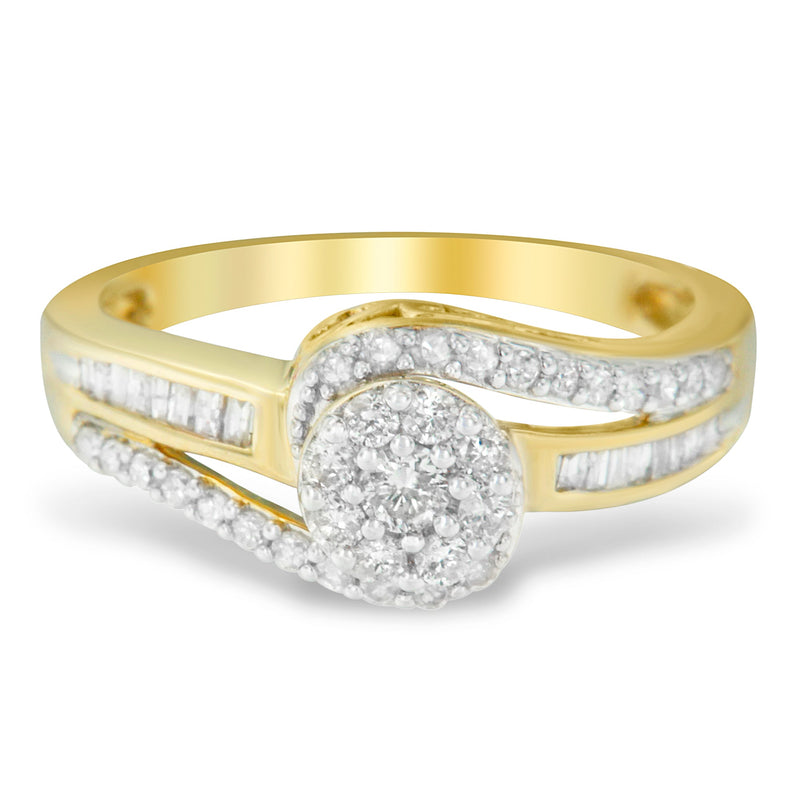 Bids.com 10K Yellow Gold Diamond Cluster Ring (1/2 Cttw, I-J Color, I2-I3 Clarity) - Size 6 Rings White Smoke 7 / Yellow.Gold,8 / Yellow.Gold,7.5 / Yellow.Gold,6.5 / Yellow.Gold,6 / Yellow.Gold