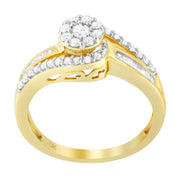Bids.com 10K Yellow Gold Diamond Cluster Ring (1/2 Cttw, I-J Color, I2-I3 Clarity) - Size 6 Rings White Smoke 7 / Yellow.Gold,8 / Yellow.Gold,7.5 / Yellow.Gold,6.5 / Yellow.Gold,6 / Yellow.Gold